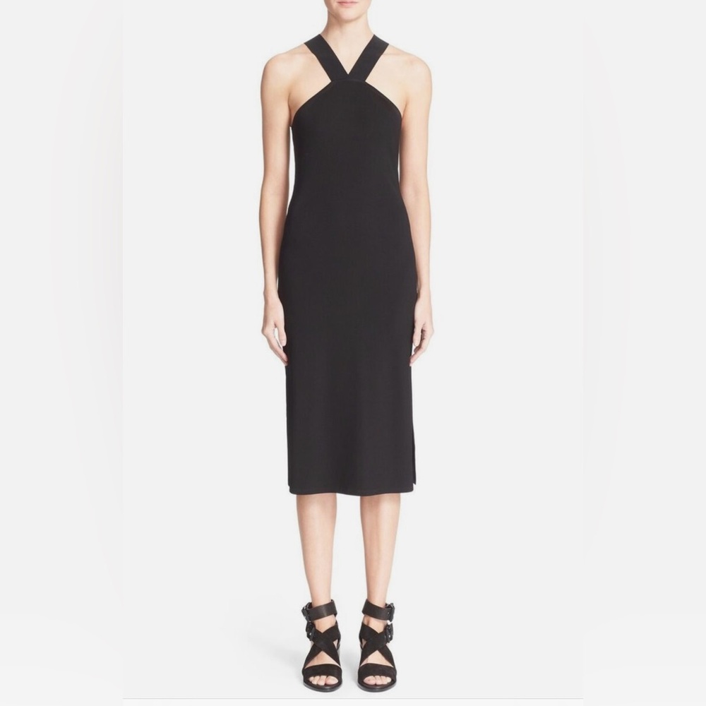 rag & bone Rachel Rib Knit Halter‎ Dress in Black - 12 NWT